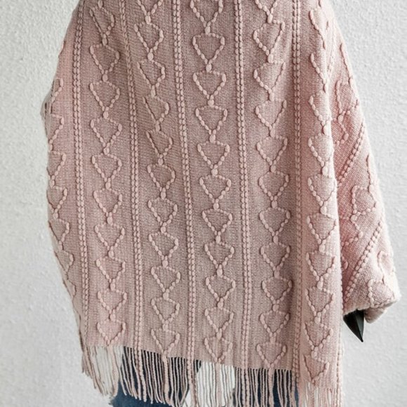 Pink vegan fur fringe detail open front card - Picture 5 of 5